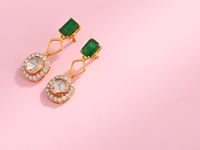 Ekshika Polki And Diamond Long Earrings