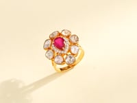 Lisha Polki And Diamond Ring