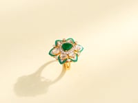 Karuna Polki And Diamond Ring