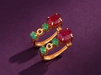 Monica Ruby And Emerald Hoops