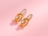 Mishti Polki And Diamond Hoops