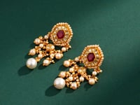 Teena Polki Long Earrings