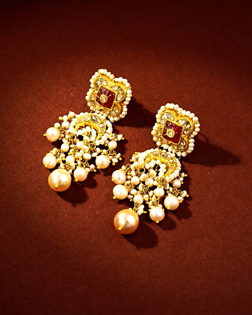 Jasleen Polki Long Earrings