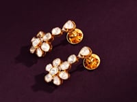 Doreya Polki And Diamond Long Earrings