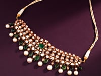 Vishaka Polki And Diamond Necklace