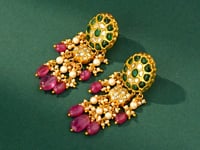 Vinu Polki Long Earrings