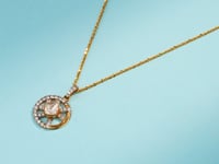 Diya Polki And Diamond Pendant