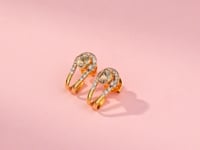 Hazel Polki And Diamond Hoops