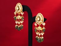 Irisha Polki Long Earrings