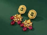 Rhea Polki Long Earrings