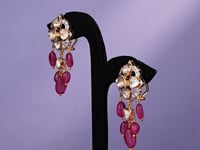 Elaine Polki And Diamond Long Earrings