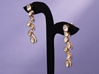 Vanya Polki And Diamond Long Earrings