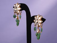 Shejali Polki And Diamond Long Earrings