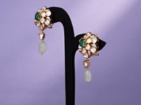 Asmita Polki And Diamond Long Earrings
