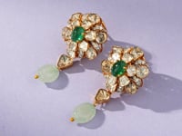 Asmita Polki And Diamond Long Earrings