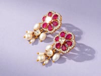 Noelle Polki And Diamond Long Earrings
