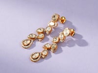Vanya Polki And Diamond Long Earrings
