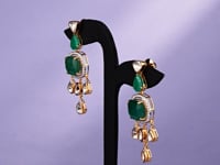 Sheena Polki And Diamond Long Earrings