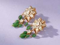 Shejali Polki And Diamond Long Earrings