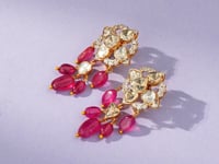 Elaine Polki And Diamond Long Earrings