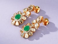 Bella Polki And Diamond Long Earrings