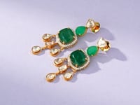 Sheena Polki And Diamond Long Earrings