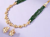 Fathima Polki And Diamond Necklace