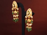 Irisha Polki Long Earrings