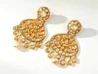 Jagruti Jadau Polki Long Earrings