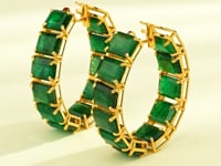Vinita Emerald Hoops