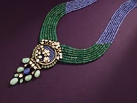 Fellah Polki And Diamond Bead Pendant