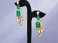 Sheena Polki And Diamond Long Earrings