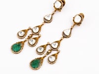 Divyaani Polki And Diamond Long Earrings