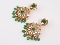 Anushka Polki And Diamond Long Earrings