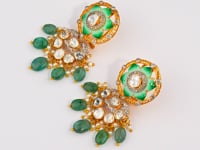 Navya Polki And Diamond Long Earrings