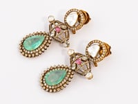 Myra Polki And Diamond Long Earrings