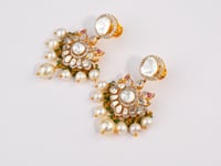Aisha Polki And Diamond Long Earrings