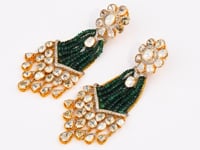 Vrishti Polki And Diamond Long Earrings