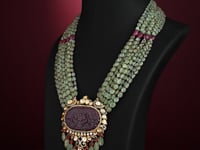 Suhavi Polki And Diamond Long Necklace