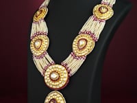 Lavanya Polki And Diamond Long Necklace