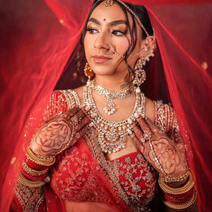 Top Bridal Jewellery Picks for Red Lehenga | Clothes design, Red lehenga,  Bridal makeup images
