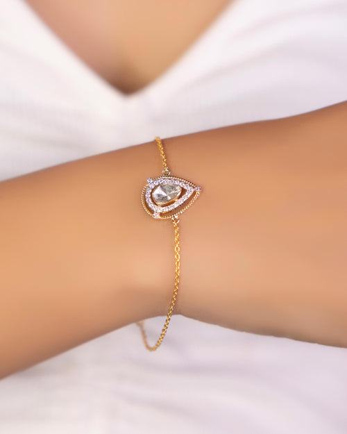 Tina Polki And Diamond Minimal Bracelet
