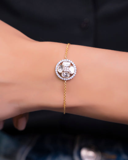 Corine Polki And Diamond Minimal Bracelet