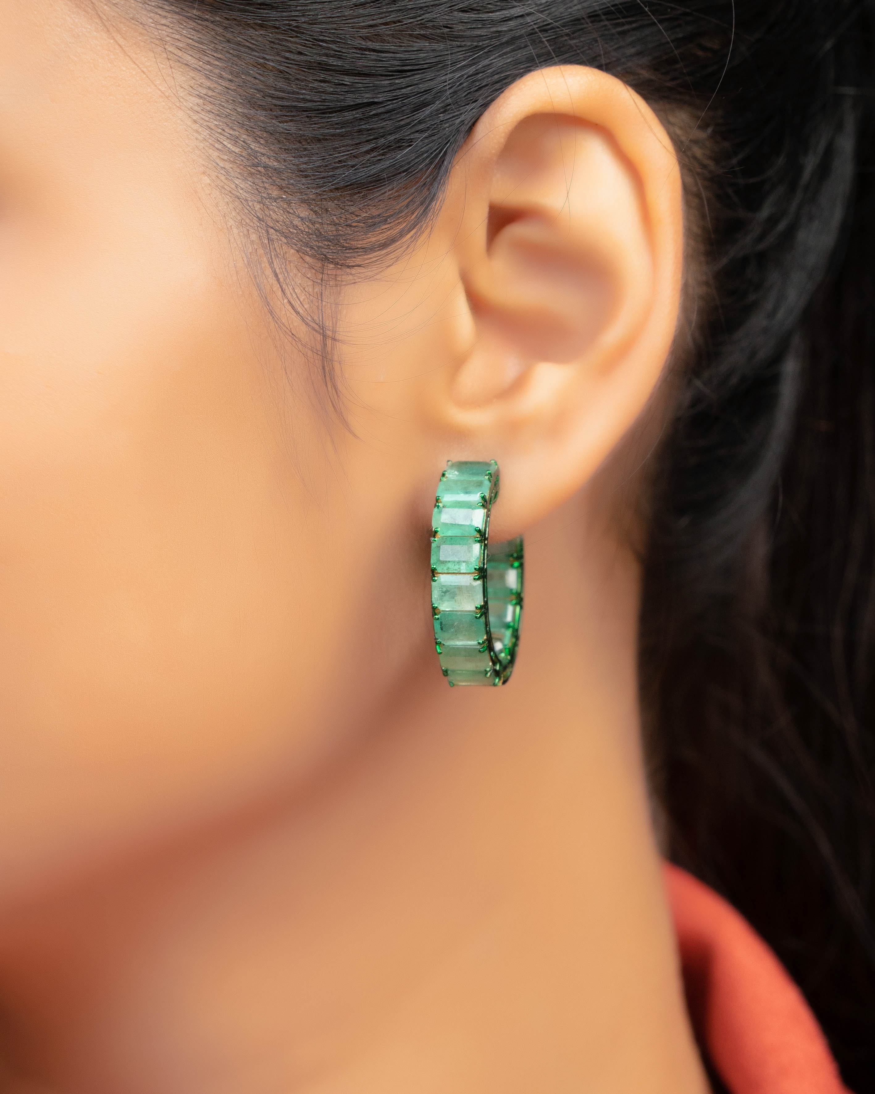 Latika Emerald Hoops