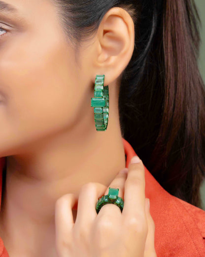 Vanshika Emerald Hoops