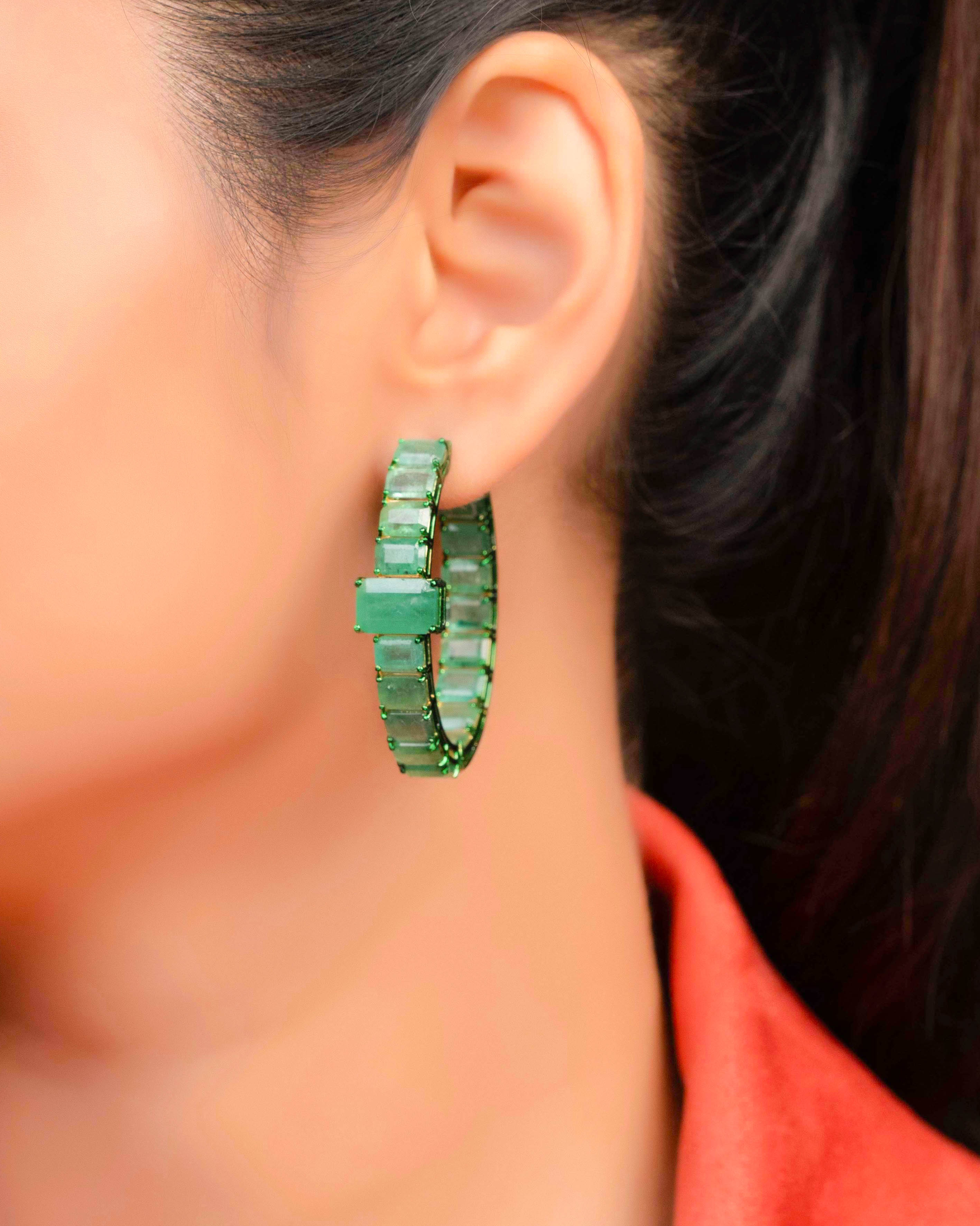 Vanshika Emerald Hoops