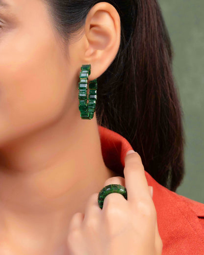 Arvidha Emerald Hoops