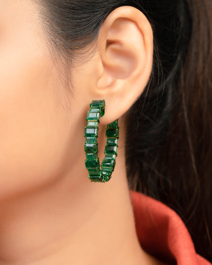 Arvidha Emerald Hoops