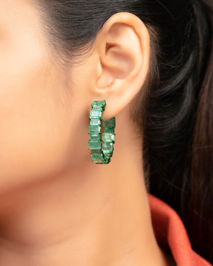 Zarin Emerald Hoops