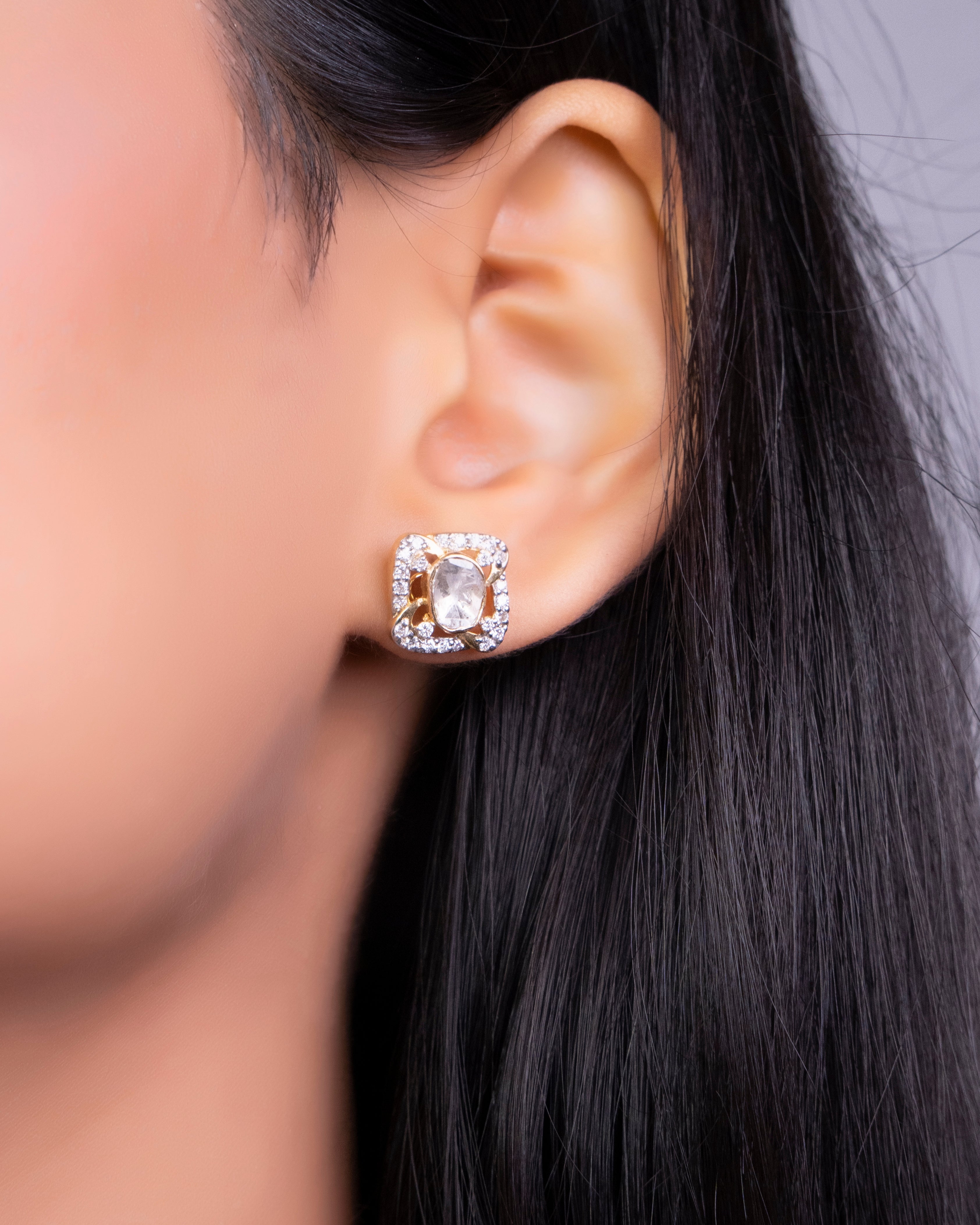Cassie Polki And Diamond Earrings